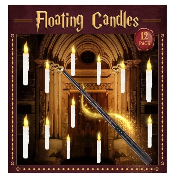 Floating Candles 12 Pack With Wand Remote Control, NEW - Picture 1 of 4